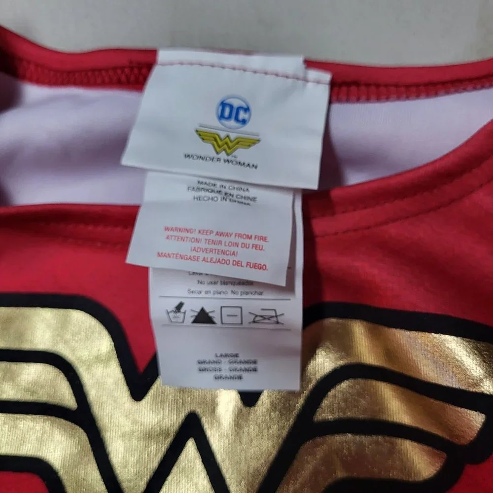 New DC‎ Wonder Woman Girl’s Costume Size Large 10-12 Rubies Dress Up Outfit